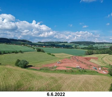 Stavba rybníku v Třebihošti 30.4. - 28.7.2022